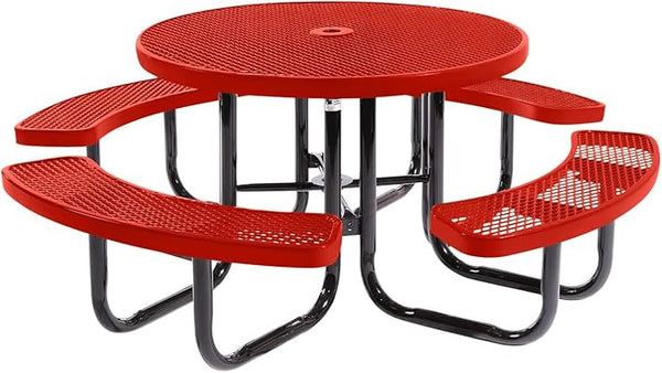 COATEDOUTDOORFURNITURE Heavy-Duty Portable Outdoor Picnic Table with Umbrella Hole - Photo 1