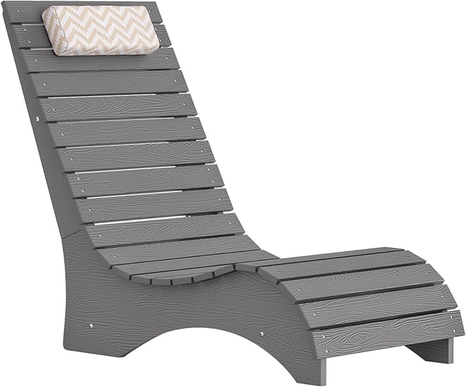 Pool Lounge Chairs Set of 2, Use in Pools Lounge Chairs up to 10-Inches of Water, Chaise Chairs with Headrest, Lounge Chair Outdoor, Fade-Resistant Pool Lounger for Deck