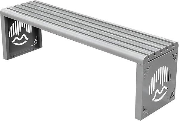 Heavy Duty Outdoor Benches Weatherproof Galvanized Steel Park Benches Slats Design Metal Garden Chair Commercial Street - Photo 1