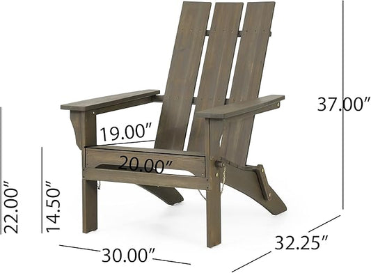 Christopher Knight Home 317311 Zuma Adirondack Chair, Gray