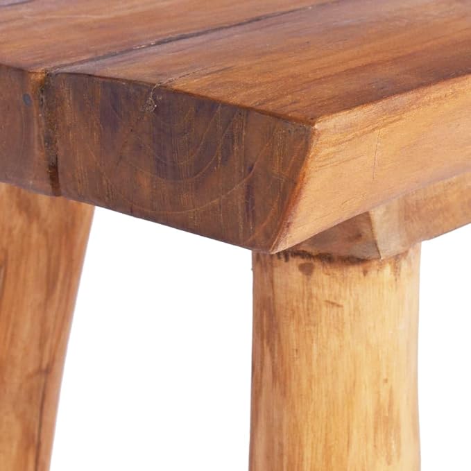 Natural Teak Solid Wood Garden Bench 31.5 Inch Durable Outdoor Seating for Patio and Garden, Classic Design with Spacious Seating for Two, Weather-Resistant and Easy