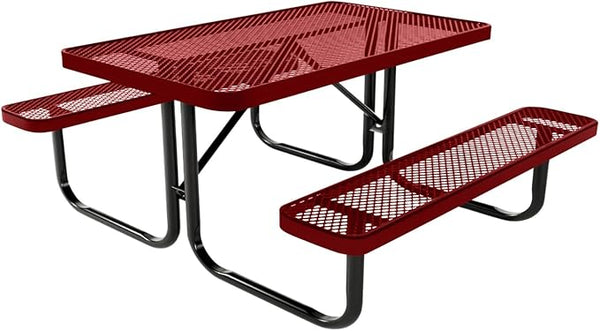 COATEDOUTDOORFURNITURE Heavy-Duty Portable Outdoor Kids Table, Expanded Metal Kids Picnic Table - Photo 1