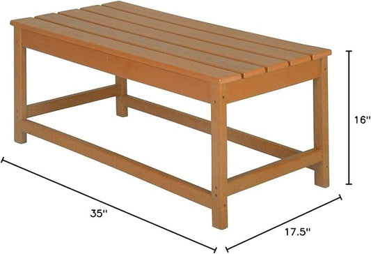 WO WESTIN OUTDOOR HDPE Laguna Outdoor Poly Adirondack Coffee Table, Orange