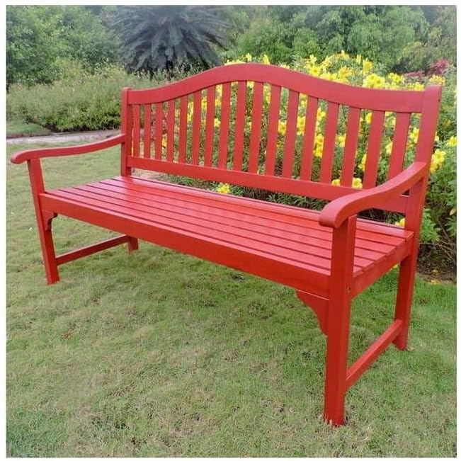 International Caravan Royal Fiji 5-Foot Garden Bench Barn Red