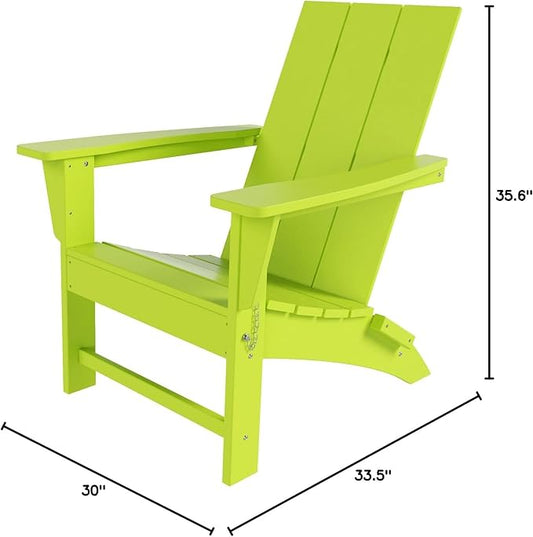 WestinTrends Ashore Modern Outdoor Folding Adirondack Chair, Lime