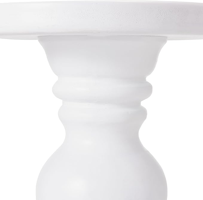 Christopher Knight Home Madeline 22" H Lightweight Concrete Outdoor Side Table, Patio End Table with Round Top, MGO Outdoor Coffee Table, No Assembly Garden Plant Stand Indoor, White