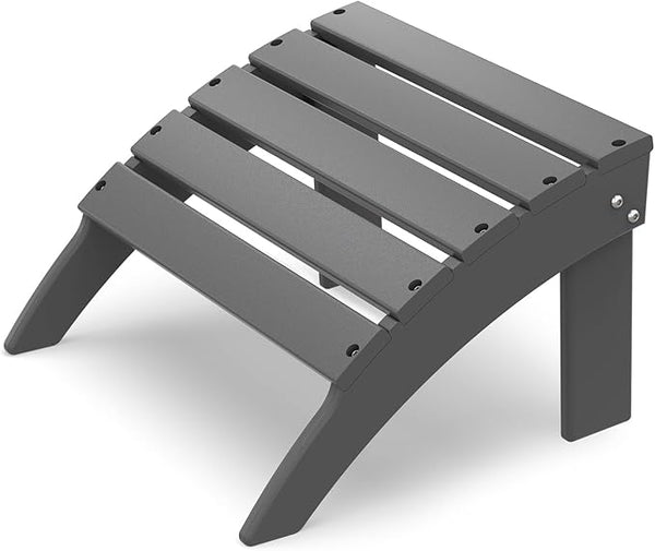 IVY&LANE Outdoor Adirondack Ottoman | Folding | HDPE | Grey | All Weather - Photo 1