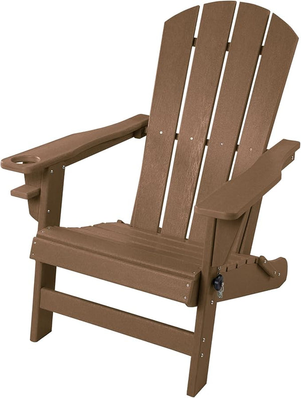 Kozyard Folding Adirondack Chair, Patio Outdoor Chairs, HDPE Plastic Resin Deck Chair, Painted Weather Resistant - Photo 1