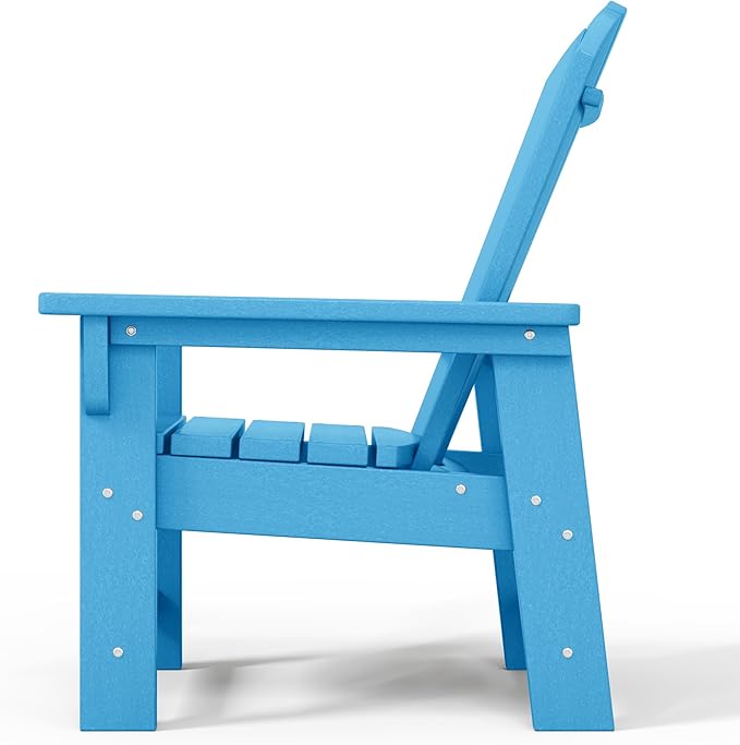 WestinTrends Malibu Kids Outdoor Adirondack Plastic Patio Chair (Set of 2), Pacific Blue