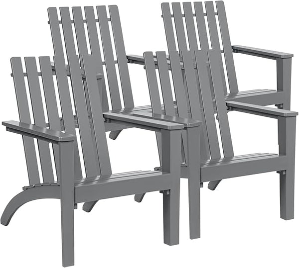Giantex Adirondack Chair Set of 4 Acacia Wood Outdoor Chairs, 350 lbs Weight Capacity - Photo 1