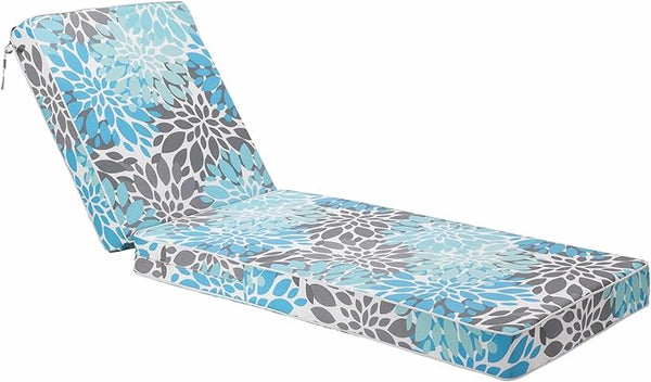JMGBird Outdoor Chaise Lounge Cushion 70x22x4.5 Light Blue - Waterproof Patio Pool Chair Pad with Straps - Photo 1