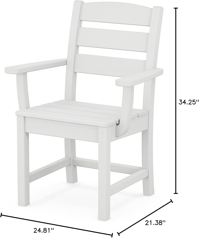Polywood® Lakeside Dining Arm Chair in White