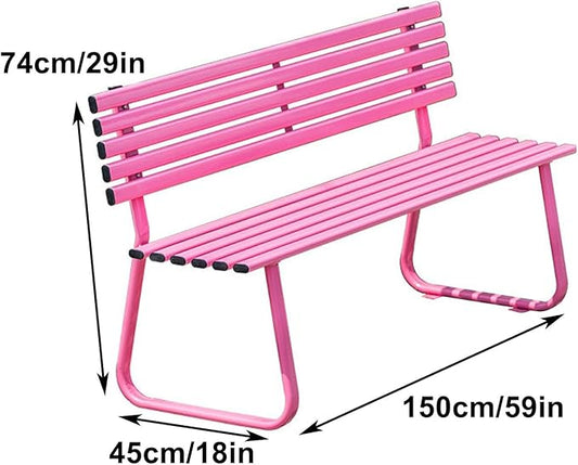 Outdoor Benches Weatherproof, Metal Bench Outdoor, Capable of Carrying 660 lbs, Suitable for Gardens, Parks, lawns, and courtyards(Blue)