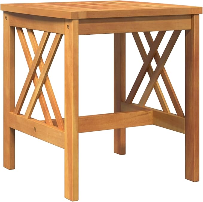 Outdoor Side Table, Solid Acacia Wood End Table for Patio, Garden, or Backyard, 18-Inch Small Round Side Table with Oiled Finish, Weather-Resistant Accent Furniture for Drinks and Books