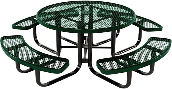 COATEDOUTDOORFURNITURE Heavy-Duty Portable Outdoor Kids Table with Umbrella Hole, Expanded Metal Kids Picnic Table - Photo 1