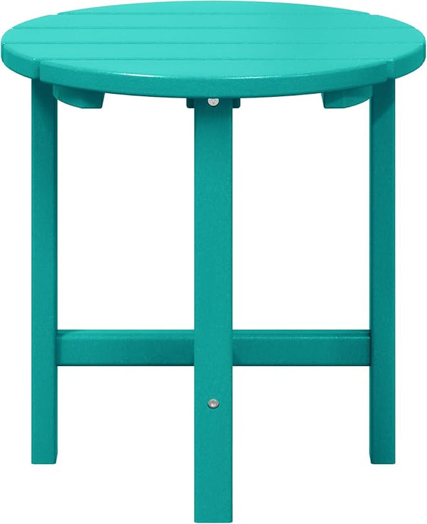 WestinTrends Dylan Adirondack Round Outdoor Side Table, Turquoise - Photo 1
