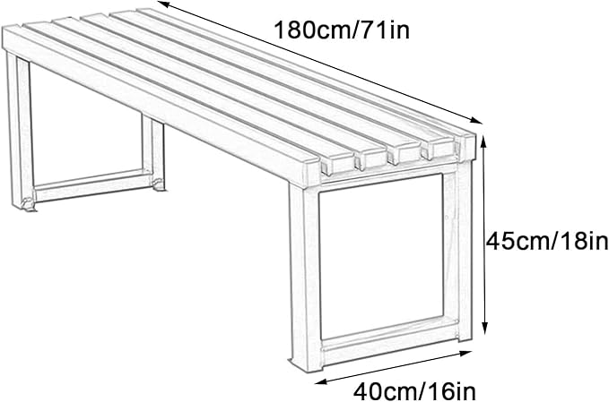 Patio Bench, Metal Steel Outdoor Bench, Weatherproof Metal Bench, for Garden, Patio, Porch, Entryway, 660 Lb Capacity(Pink,180cm/71in)