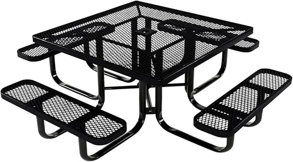COATEDOUTDOORFURNITURE Heavy-Duty Portable Outdoor Kids Table with Umbrella Hole, Expanded Metal Kids Picnic Table - Photo 1