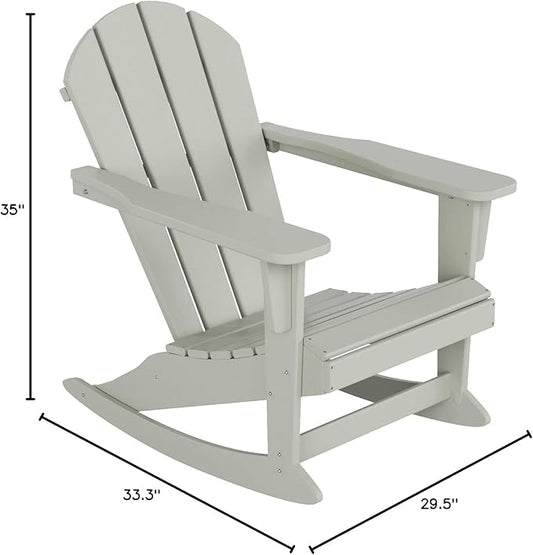 WestinTrends Malibu Outdoor/Patio Poly Adirondack Rocking Chair, Sand