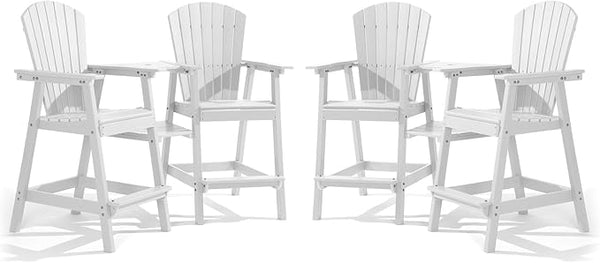 PASAMIC Tall Adirondack Chairs Set of 4, All-Weather HDPE Patio Chairs with Double Connecting Trays - Photo 1