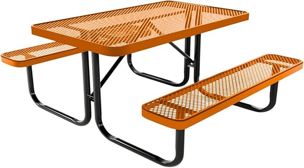 COATEDOUTDOORFURNITURE Heavy-Duty Portable Outdoor Kids Table, Expanded Metal Kids Picnic Table - Photo 1
