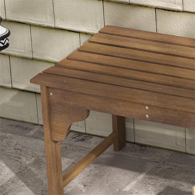 Outdoor Garden Bench, 45.25" L x 19.75" W x 17.75" H Garden Chair Patio Bench Backless Wood Bench, Benches for Front Porch Park Backyard Entryway,Outdoor Backless Bench, Patio Dining Bench