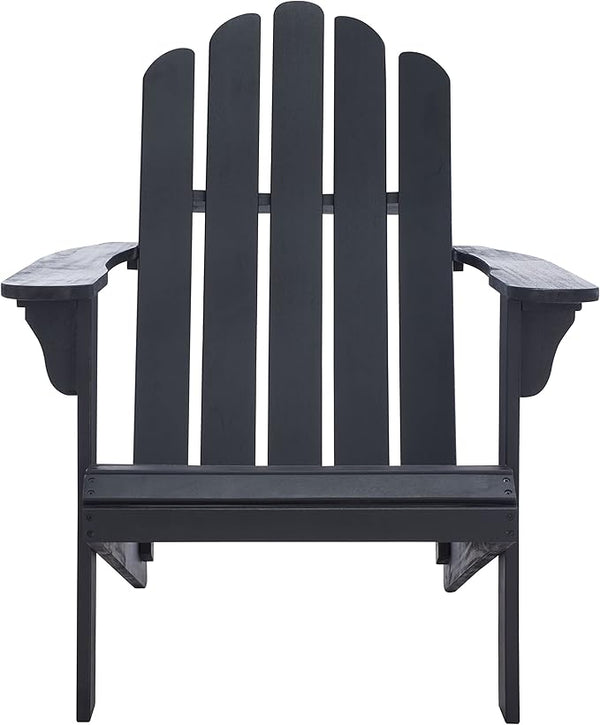 SAFAVIEH Outdoor Collection Topher Black Slatted Adirondack Chair - Photo 1