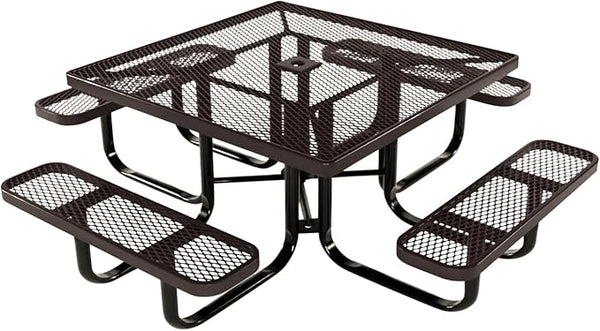COATEDOUTDOORFURNITURE Heavy-Duty Portable Outdoor Kids Table with Umbrella Hole, Expanded Metal Kids Picnic Table - Photo 1