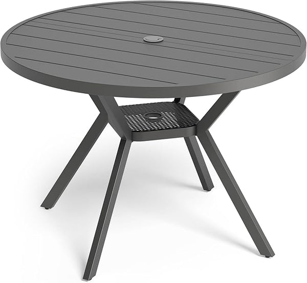 Betterhood 42” Outdoor Patio Table, Metal Patio Dining Table for All Weather, Round Outdoor Coffee Table - Photo 1