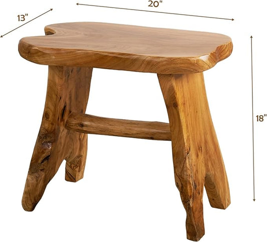 Natural Shape Solid Wood Stump Stool 20"x13"x18" Cedar Root End Table Rustic Plant Stand Live Edge Coffee Side Table Vintage Sit Foot Stool Living Room Bedroom Accent Outdoor Garden