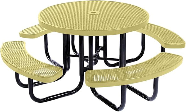 COATEDOUTDOORFURNITURE Heavy-Duty Portable Outdoor Picnic Table with Umbrella Hole - Photo 1