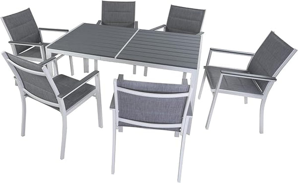 Kozyard 7 Piece Outdoor Patio Dining Set for 6, Patio Table and 6 Chairs Set - Photo 1
