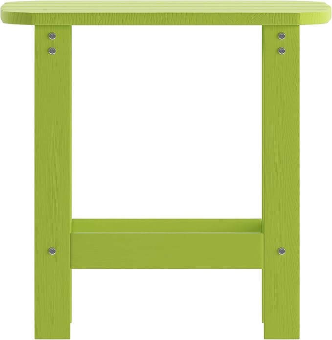 Flash Furniture Charlestown Tiered Commercial Poly Resin Adirondack Side Table - Lime Green - All-Weather - Indoor/Outdoor
