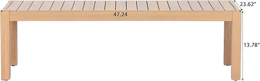 Christopher Knight Home Galliard Outdoor Coffee Table for Patio Furniture Set, Heavy Duty Acacia Wood Accent Table, Rectangular Outdoor Table, Slat Panel Side Table for Yard Garden Porch, Light Teak