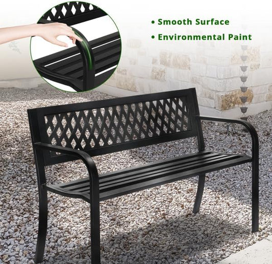 47" Outdoor Bench, 2-Person Garden Benches for Outdoors, All-Weather HIPS Garden Bench,Garden Bench Outdoor Bench Patio Bench for Outdoors Porch Clearance Work Entryway Furniture for Yard 120x52x76cm