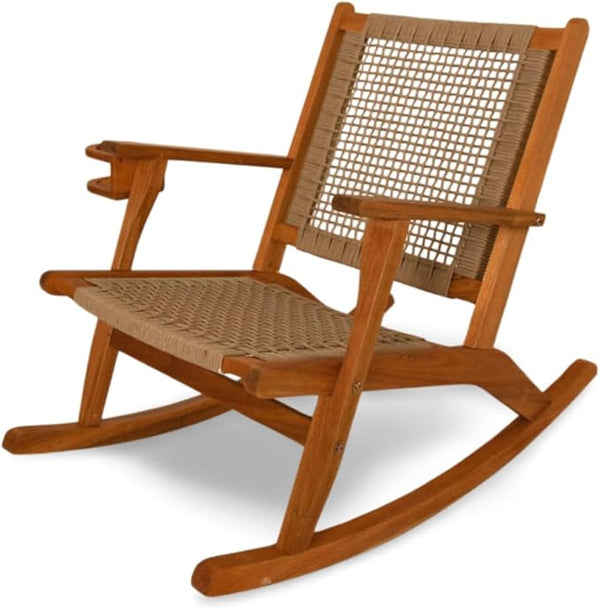 Balkene Home Outdoor Rocking Chair with Beverage Holder - Photo 1