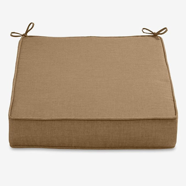BrylaneHome Extra-Thick Seat Cushion - 23”L x 22”W x 5.5”H - Patio & Outdoor - Water, Stain & Fade Resistant - Khaki - Photo 1