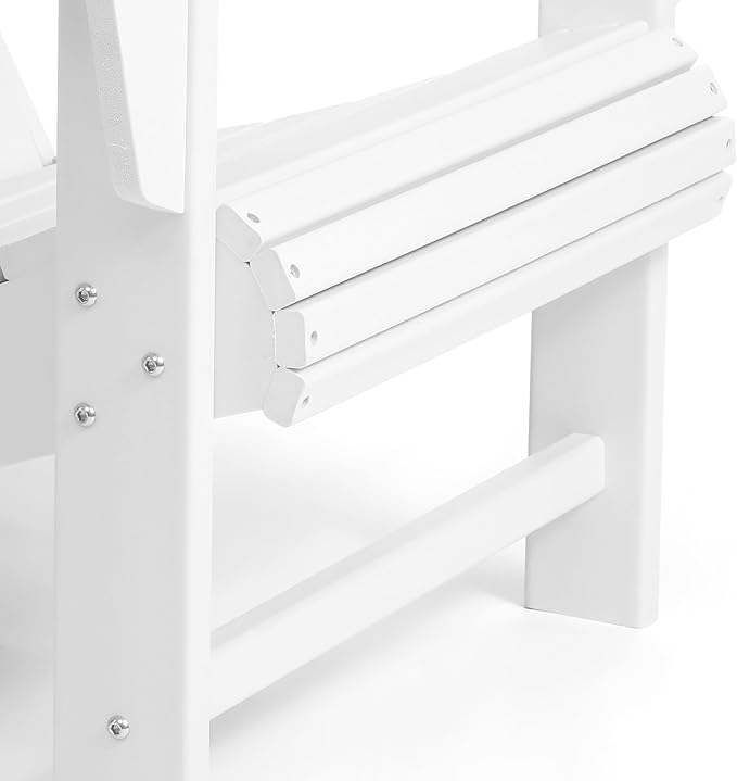 Costaelm Outdoor Patio HDPE Adirondack Chair with Cup Holder, White