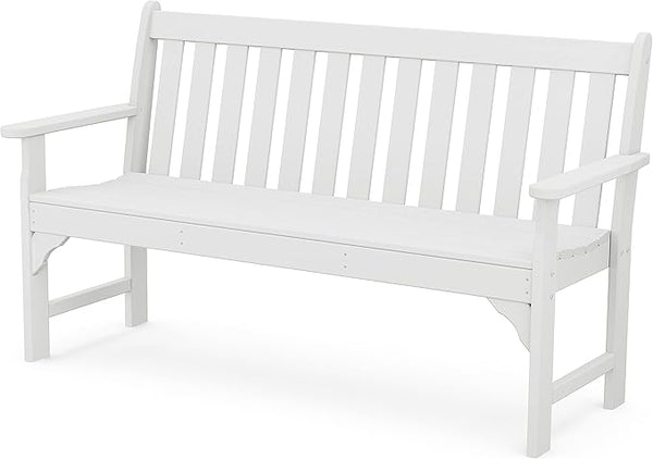 POLYWOOD Vineyard 60" Outdoor Patio Bench, White - Photo 1