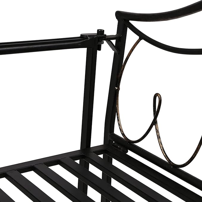 Park Bench Patio Garden Bench Backyard Benches, Metal Garden Bench, European Style Wrought Iron Double Chair Bench, Villa Garden Courtyard Decoration, Park Outdoor Bench with Backrest