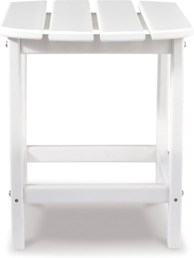 Signature Design by Ashley Sundown Treasure Outdoor Patio HDPE Weather Resistant End Table, White