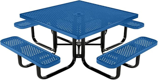 COATEDOUTDOORFURNITURE Heavy-Duty Portable Outdoor Kids Table with Umbrella Hole, Punched Steel Kids Picnic Table - Photo 1