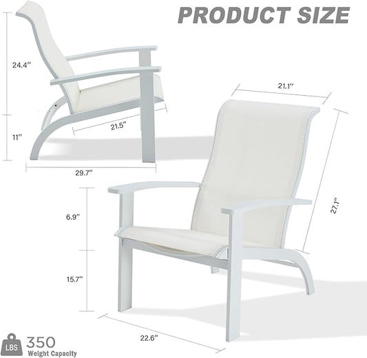 DIFY Patio Adirondack Chair Set of 4,Outdoor Adirondack Chair Weather Resistant for Backyard,Pool Deck and Beach,White