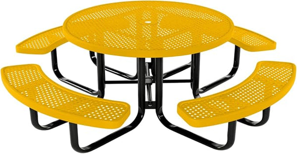 COATEDOUTDOORFURNITURE Heavy-Duty Portable Outdoor Kids Table with Umbrella Hole, Punched Steel Kids Picnic Table - Photo 1