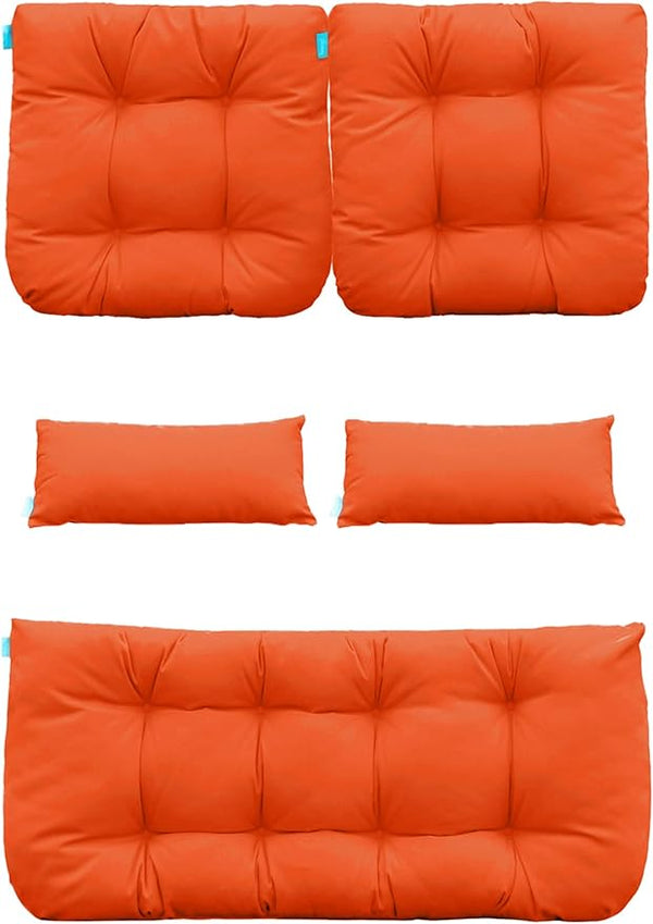 QILLOWAY Outdoor Patio Wicker Seat Cushions Group Loveseat/Two U-Shape/Two Lumbar Pillows for Patio Furniture - Photo 1