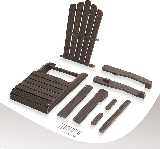 Folding Adirondack Chair, HDPE Adirondack Chairs, All-Weather Resistant Lawn Chairs,Patio Firepit Chairs for Garden