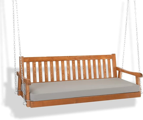 VINGLI 6 FT Upgraded Pine Wood Porch Swing Daybed, Heavy Duty Porch Bench Swing with 880 LBS Adjustable Chains - Photo 1