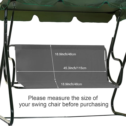 Outdoor Porch Patio Swing Seat Cover, 600D Thickened Oxford Waterproof Swing Cushion Protection Covers Replacement for Outdoors Garden Yard Furniture Chairs (Gray,45.3"x18.9"x18.9")