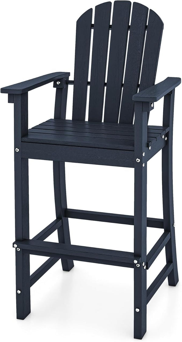 ORALNER Tall Adirondack Chairs, Outdoor High Back Balcony Chair, Weather Resistant HDPE Resin Plastic Bar Height Stools - Photo 1