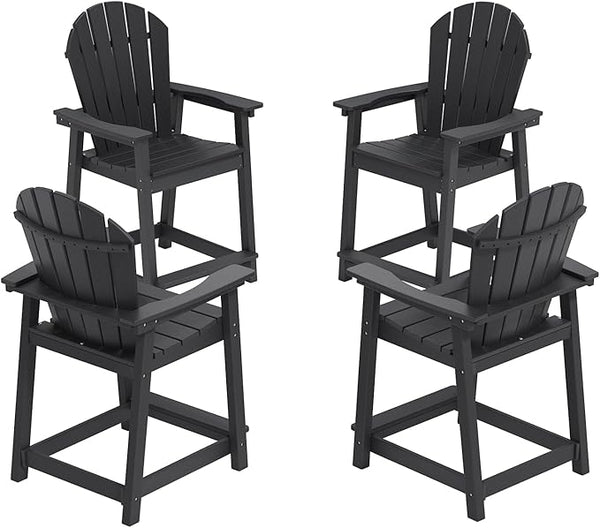 OTSUN Tall Adirondack Chairs Set of 4, HDPE Bar Height Outdoor Chairs, Adirondack Bar Stools for Patio Balcony & Porch - Photo 1